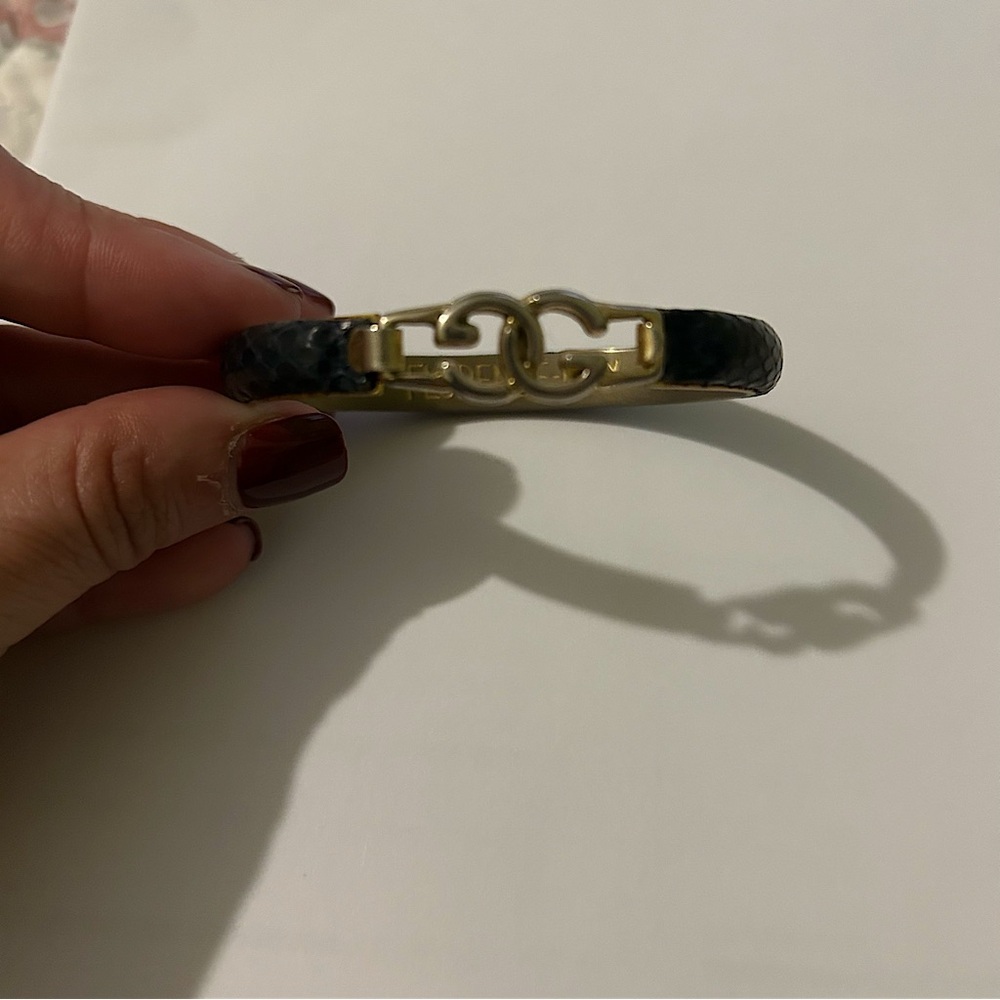 Gucci Gold Logo Bracelet with Black Band
